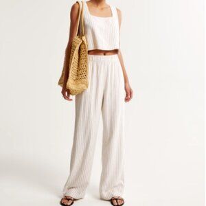 Abercrombie & Fitch Linen-Blend Pull-On Pant